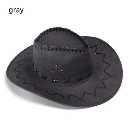 Unisex Suede Cowboy Hat - Fashionable Western Cap for Men and Women, Practical Wild West Fancy Dress Headwear