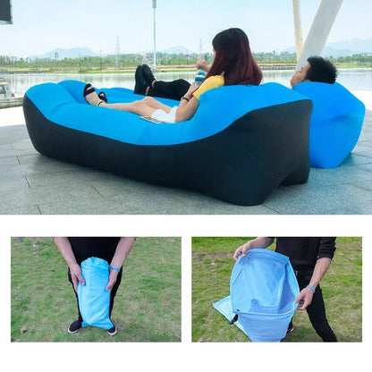 Fast Inflatable Air Sofa Bed: Trend Outdoor Sleeping Bag with Lazy Beach Sofa Design | High-Quality 240*70cm Inflatable Air Bag