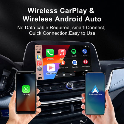 Wireless CarPlay Adapter and Android Auto 2-in-1 Smart Dongle - 2024 5G WiFi for iPhone and Android, Compatible with Volvo, Benz, MG, Kia, Chery, VW