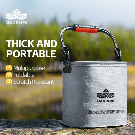 Portable 10L Fishing Bucket with Rope - Camping, Traveling, Hiking, Boating, Gardening Essential