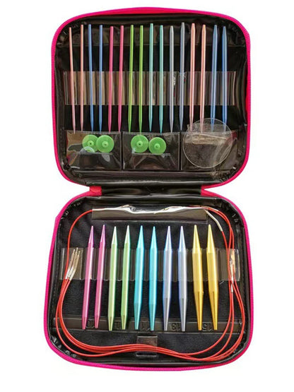 Aluminum Circular Knitting Needles Set: Interchangeable Crochet Hooks - Weaving Yarn Knitting Craft Tools Accessories Kit