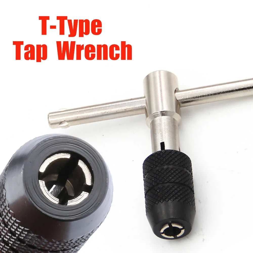 T-Type Hand Tap Wrench Thread Tapping Tool Set - 3mm to 6mm Hand Wrench Thread Tapping - M6 to M8 Tool Set