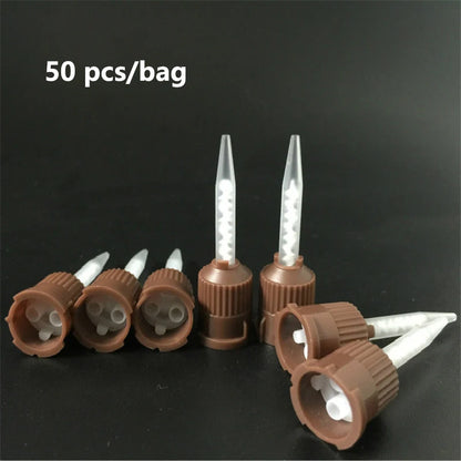 50PCS/Bag Disposable Silicone Rubber Mixing Head 1:1 for Dental Impression Mixing Dispensing Gun | Dentistry Materials