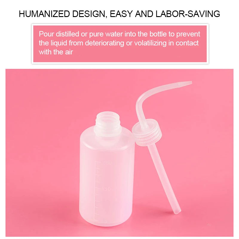 Eyelash Cleaning Washing Bottle - Curved Spout Cleaner for Waterproof Eyebrow Remover, Eyelash Extension Makeup Tool (250/500ml)