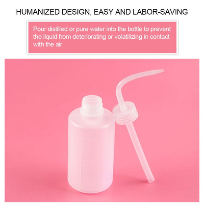 Eyelash Cleaning Washing Bottle - Curved Spout Cleaner for Waterproof Eyebrow Remover, Eyelash Extension Makeup Tool (250/500ml)