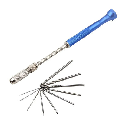 Blue Extended Semi-automatic Hand Twist Drill Set - 0.5-3mm Amber Plastic Circuit Board Drilling Tool