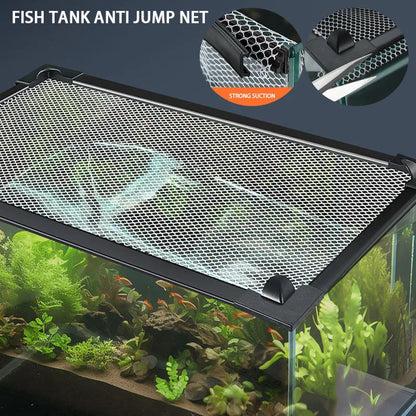 Invisible Magnetic Fish Tank Anti-Jump Net - Suction Sea Tank Escape Cover for Secure Enclosure