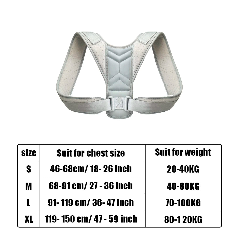 Adjustable Posture Corrector & Neck Brace: Shoulder Support Belt for Home & Office - Improve Posture for Men and Women