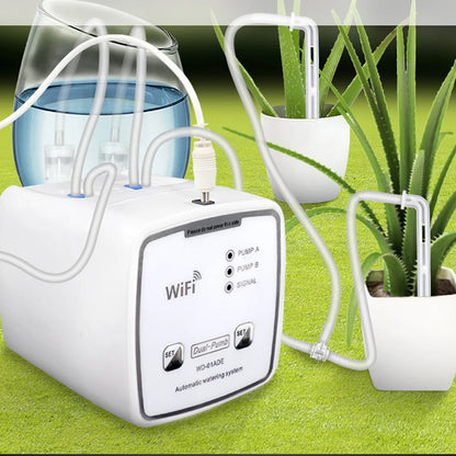 WIFI Intelligent Watering Device – Double Pump Timed Automatic Drip Irrigation System with Remote APP Controller for Garden and Terrace