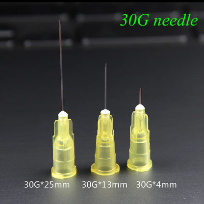 100pcs Painless Small Needle 30G - Disposable Medical Micro-Plastic Injection Cosmetic Sterile Needles - Various Lengths Available