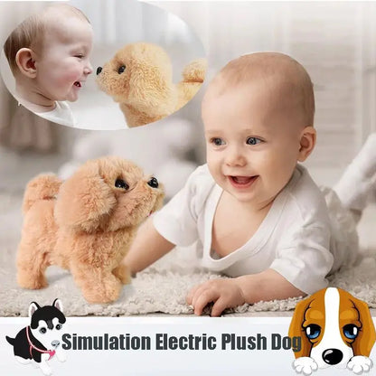 Interactive Plush Baby Toy Dog - Walks, Barks and Wags Tail, Electronic Puppy Montessori Toy for Boys and Girls, Ideal Christmas Gift