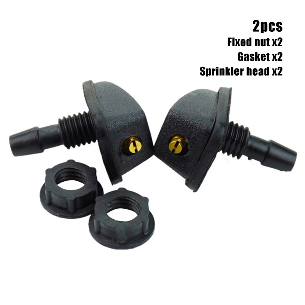 Universal Car Front Windshield Wiper Nozzle Kit: 2 Pcs/Set Sprayer Water Fan Spout Cover Washer Outlet Adjustment