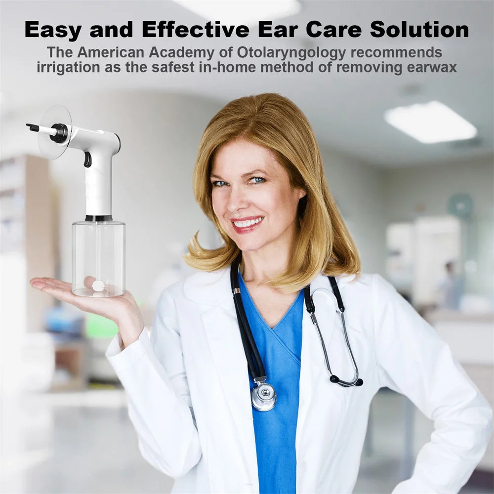 Safe & Effective Electric Ear Wax Removal Kit: Soft Spray Ear Cleaner with 4 Pressure Settings - Irrigation Tool for Ear Wax Removal