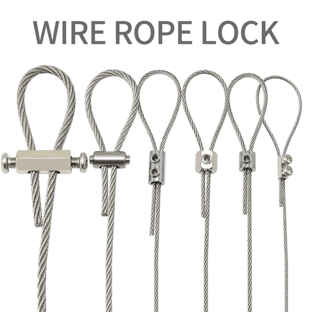 Adjustable Steel Wire Rope Buckle Clamp 1-4mm - DIY Lamp Hanging and Telescopic Double Hole Thread Locker Clamps