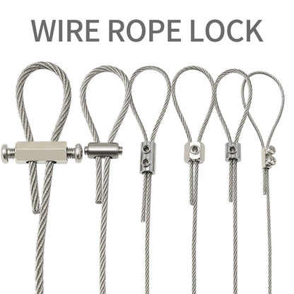 Adjustable Steel Wire Rope Buckle Clamp 1-4mm - DIY Lamp Hanging and Telescopic Double Hole Thread Locker Clamps