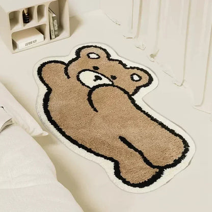 Cute Bedroom Rug | Soft Non-Slip Living Room Carpet and Faux Cashmere Bathroom Floor Mat | Entrance Doormat and Bath Mat for Room Decor