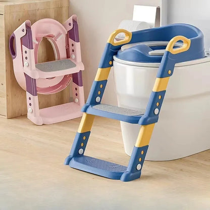 New Stepped Children's Toilet Foot Stool – Foldable, Multi-Functional Potty Training Ladder for Boys and Girls, Baby Toilet Accessory