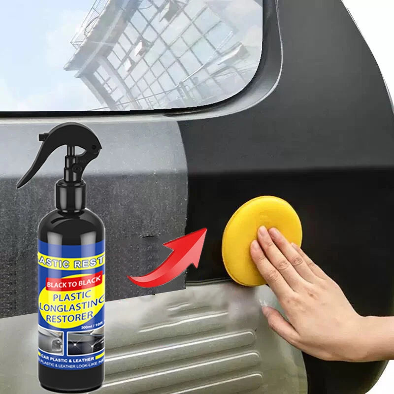 Revive Your Car's Shine: Plastic & Leather Restorer - Glossy Finish, Auto Cleaning Product for Polish, Coating, and Repair