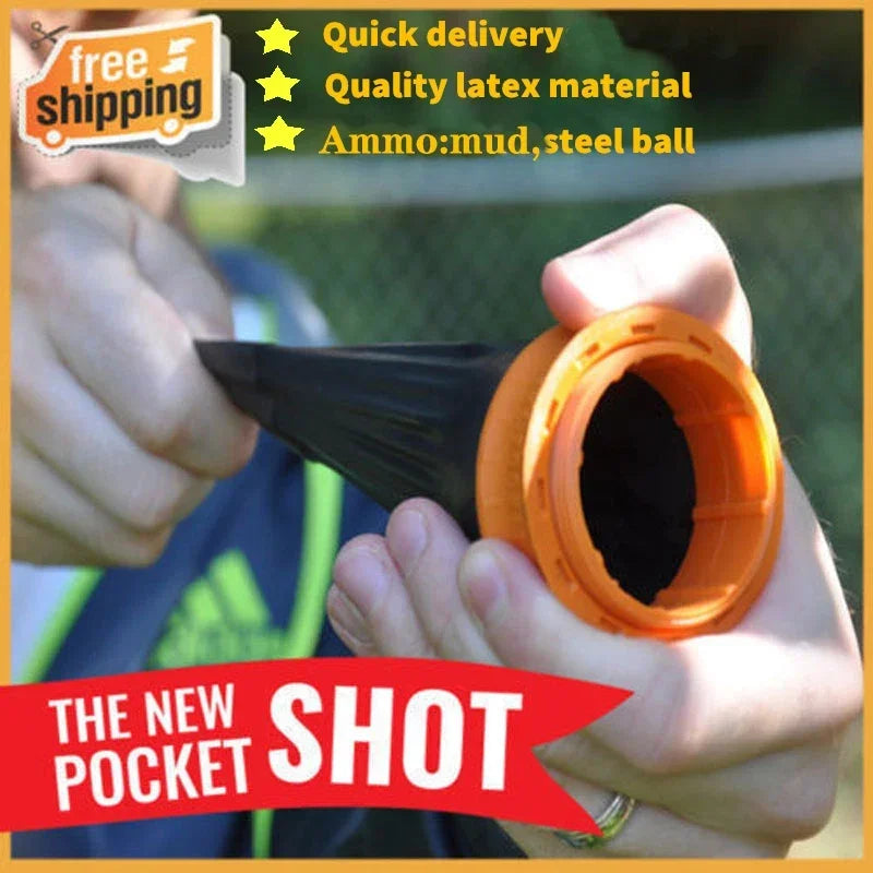 Powerful Catapult EDC Gear Pocket Slingshot Ring Cup - Self Defense, Hunting, Target Shooting, Ammo Set - Adult Kid Toy