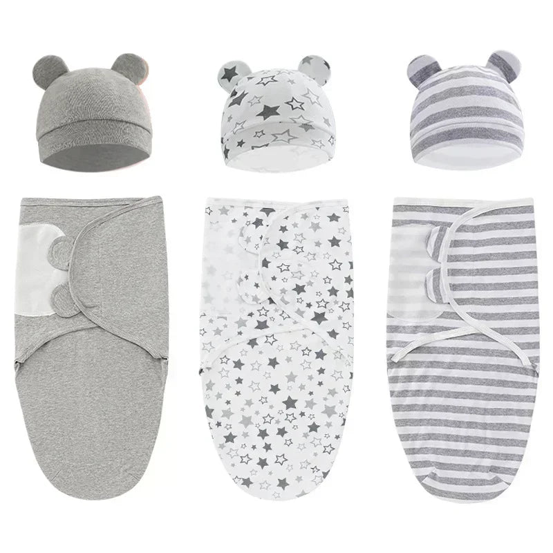 Cozy Baby Sleeping Bags: Newborn Cocoon Swaddle Wrap | 100% Cotton Envelope Design | 0-6 Months | Soft Baby Blanket & Sleepsack Combo - 1/2PCs