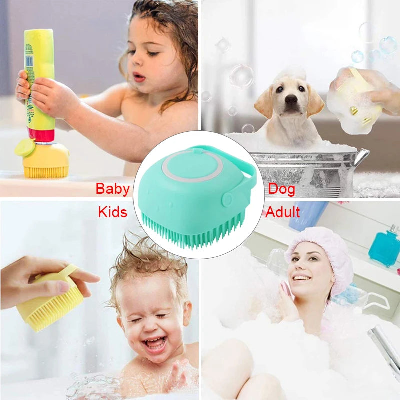 Silicone Shampoo Bath Brush: Massage Comb Grooming Scrubber - Essential Bathing Accessories for Baby Kids