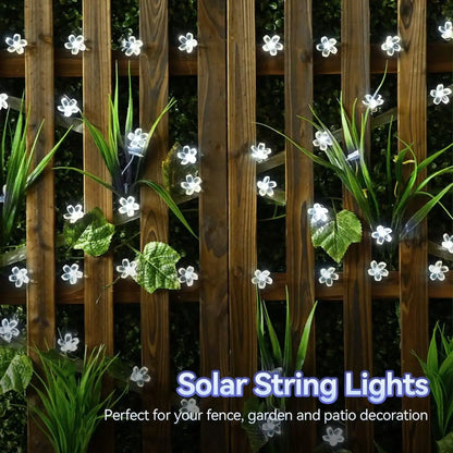 Outdoor Waterproof Solar String Flower Lights: 20/30/50/100 LED Fairy Light for Garden, Patio, Christmas Tree Decor