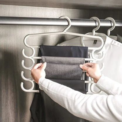 Multifunctional Pants Rack - 1/2/3pcs Multi-Layer Trousers Hanger, Space-Saving Closet Organizer with 5 Layers, Color Clothes Pegs