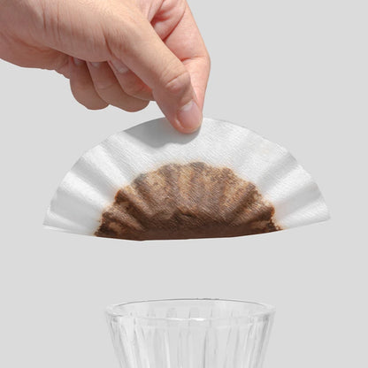 50pcs Pour Over Coffee Filter Papers - Compatible with B75 Coffee Dripper and 1-2 Cups Wave Dripper | 50 Sheets