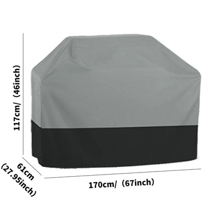 210T Oxford Cloth BBQ Cover - Waterproof, UV-Resistant Heavy Duty Garden Oven and Carbon Grill Protective Cover