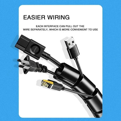 Flexible Spiral Cable Wire Protector - 2M/1M Cord Organizer for Computer, Clip-on Management Tool, 16/10mm Diameter