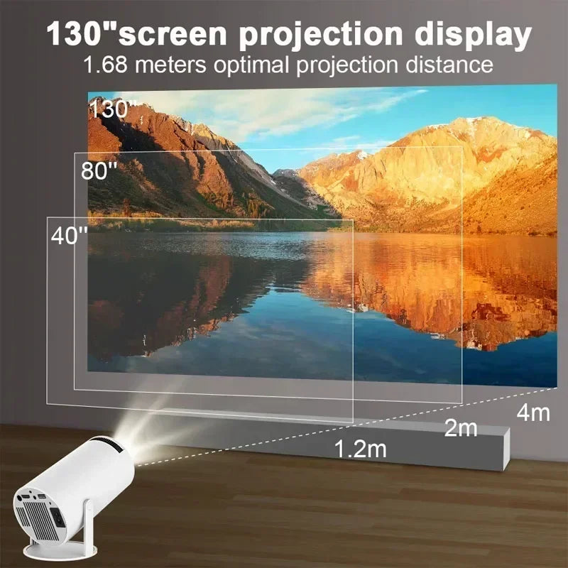 2024 4K Android 11 Projector - Dual WiFi6, 200 ANSI, Allwinner H713, BT5.0, 1080P & 1280x720P Home Cinema and Outdoor Portable Projector