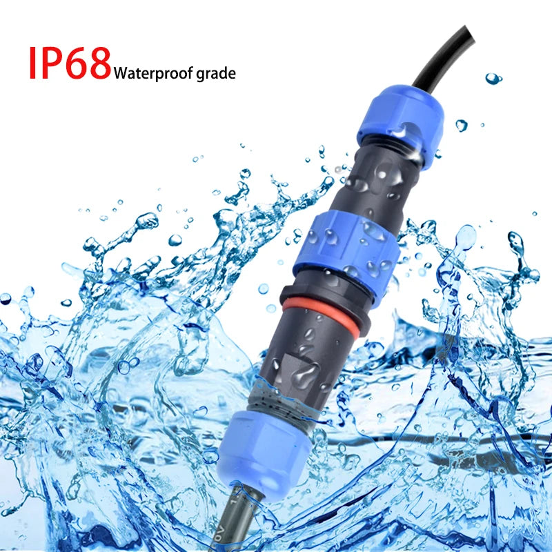 LD Series IP68 Waterproof Connector - Male Plug & Female Socket - Panel Mount Aviation Plug for Wire Cable - Available in Various Pin Configurations