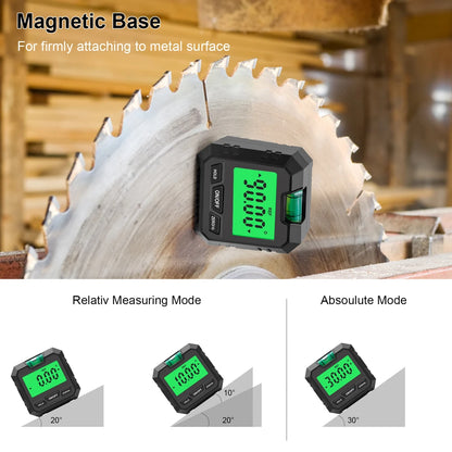 Mini Digital Angle Meter: Measuring Inclinometer with Magnetic Base - Absolute & Relative Measurement, Angle Slope Conversion