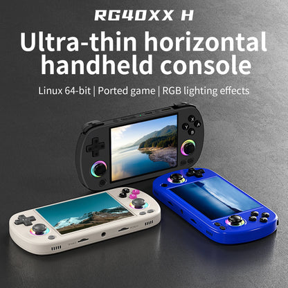 ANBERNIC RG40XX H Handheld Game Console - 4.0" 640x480 IPS Screen, 3200mAh, 64-Bit System with RGB Light, Preloaded with 5000+ Games