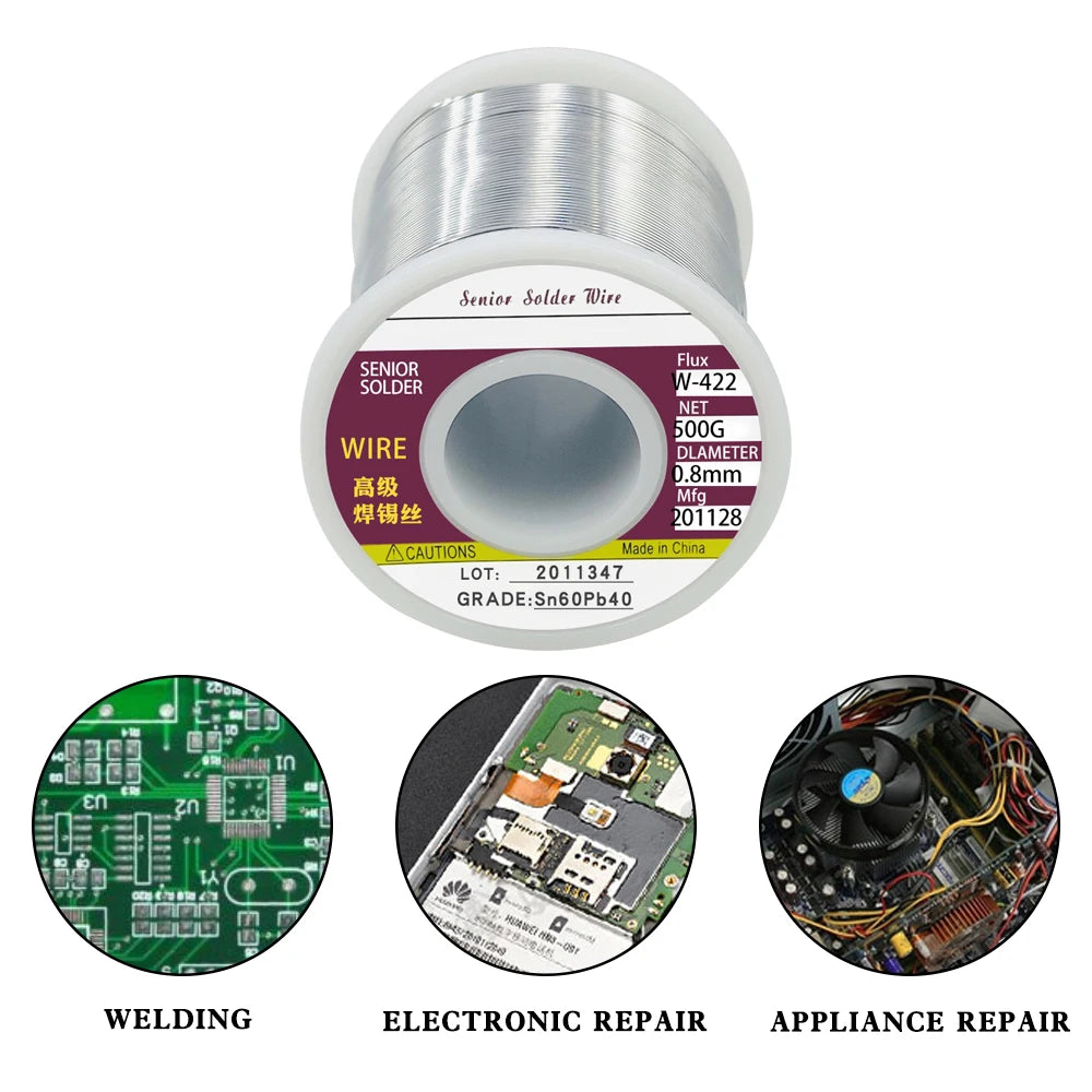 High-Quality Tin Wire Soldering Roll - 200g/500g with Flux Melt Rosin Core, No-clean for Electrical and IC Repair