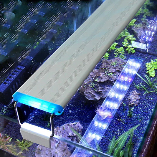 Super Slim Aquarium LED Light: Waterproof Bright Clip Lamp for Fish Tanks - Blue LED Grow Lighting for Aquatic Plants, 220v