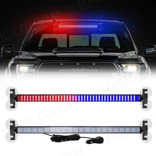 LED Strobe Police Lights - 80 LED Auto Emergency Grill Warning Lamp, Windshield Traffic Advisor Flashlight for Cars