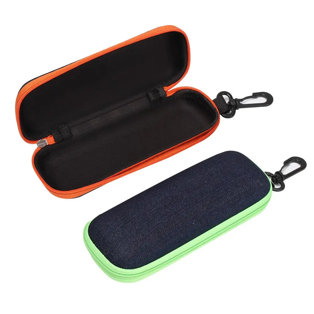 Denim Fabric Glasses Case: Fashionable Portable Hard Spectacle Box with Zipper - Eyewear Protector & Stylish Eyeglasses Case