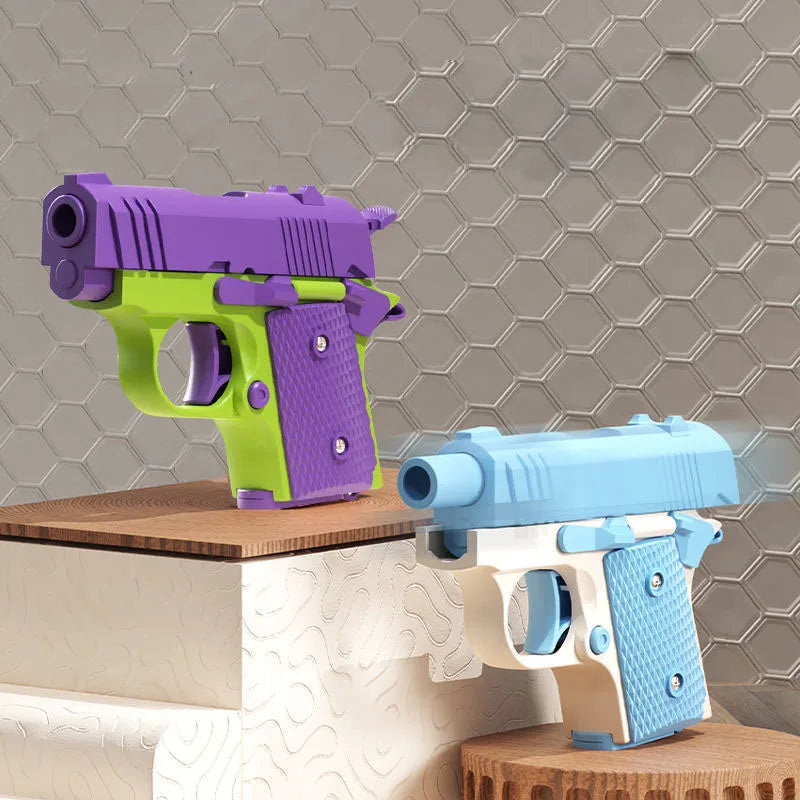 3D Printed Gravity Jump Mini Toy Carrot Gun - Non-Firing Bullet Radish Toy, Stress Relief Fun for Kids