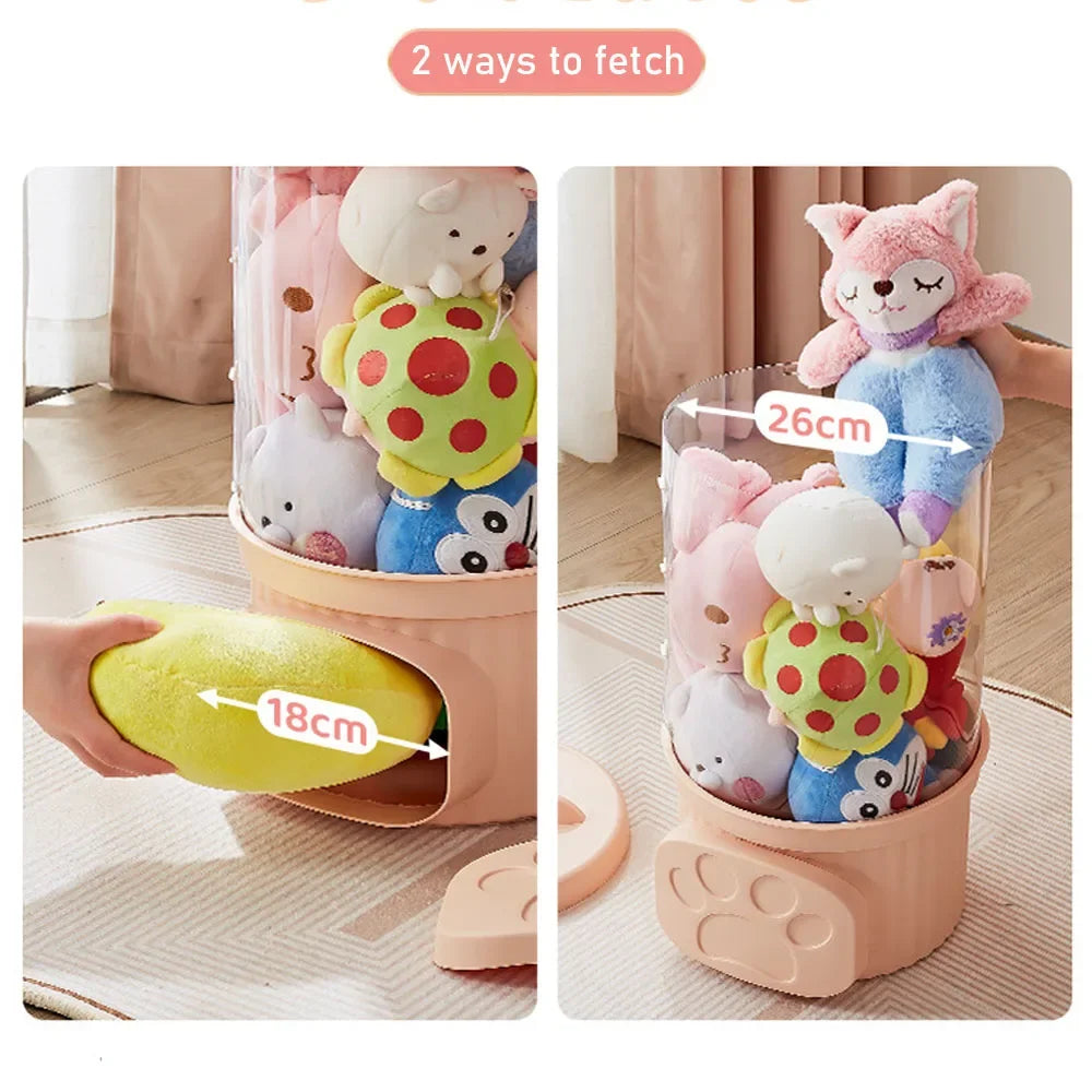 Transparent Doll Storage Bucket: Moistureproof Tube for Children's Plush Toys - Home Organizer and Storage Solution