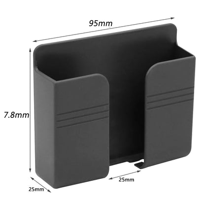 4-Piece Wall-Mounted Storage Box Set - Multifunctional Punch-Free Organizer for TV Remote Control, DIY Mobile Phone Plug, and Charging Holder