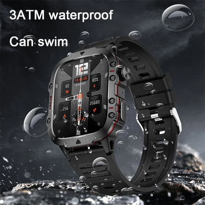 2024 New Xiaomi Military Smart Watch for Men – IP68, 5ATM Waterproof, Outdoor Sports Fitness Tracker, Health Monitor, 1.96" BT Call Smartwatch