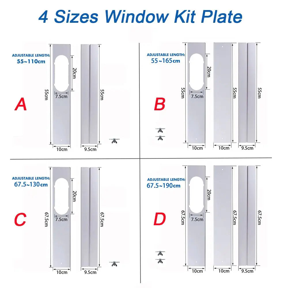 Adjustable Air Conditioner Window Kit - Slide Plate Wind Shield (2/3PCS) or Window Adaptor Connector (1PCS) - Portable Accessories