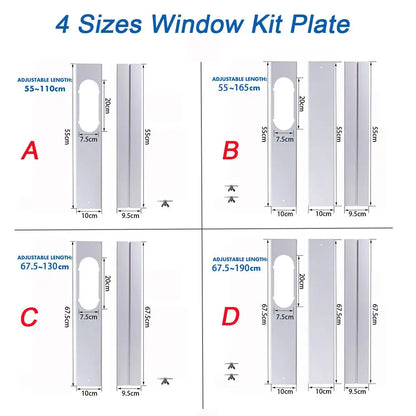 Adjustable Air Conditioner Window Kit - Slide Plate Wind Shield (2/3PCS) or Window Adaptor Connector (1PCS) - Portable Accessories