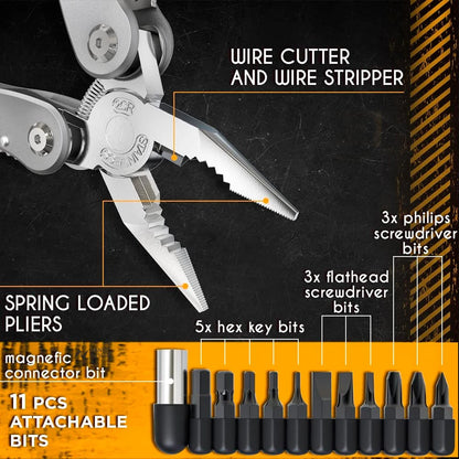 24-in-1 Multifunctional Universal Diagonal Pliers - Professional Electrician Wire Cutters, Durable Anti-Slip Repair Tools