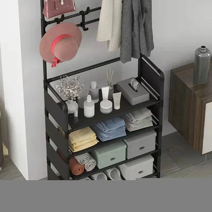 Multi-Layer Doorway Shoe Rack - Clothes Hanger & Hat Hangers - Coat Rack Storage - Indoor Storage Furniture