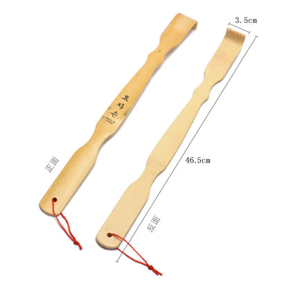 Bamboo Back Scratcher & Body Roller - Durable Wooden Massager Stick