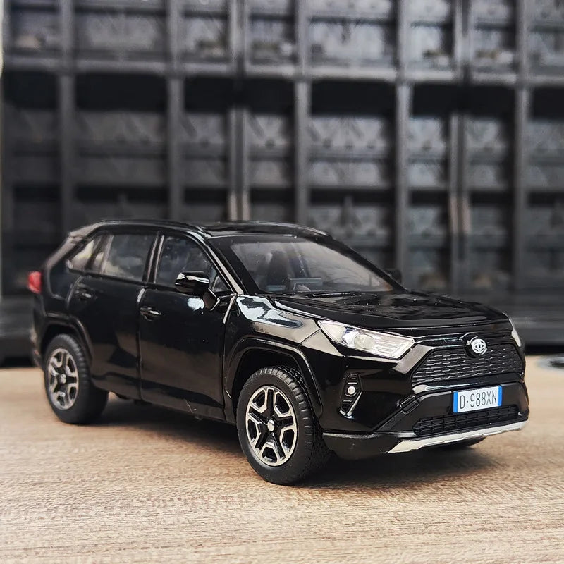 1:32 Scale 2023 RAV4 SUV Die-Cast Toy Car Model with Sound, Light, and Pull-Back Function - Perfect Collectible Birthday Gift for Children