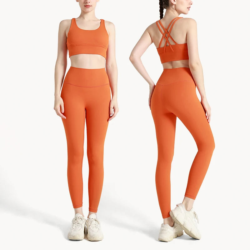 2024 Women's 2 Piece Yoga Tracksuit - Quick Dry Breathable Fitness Set with Sports Bra and Leggings