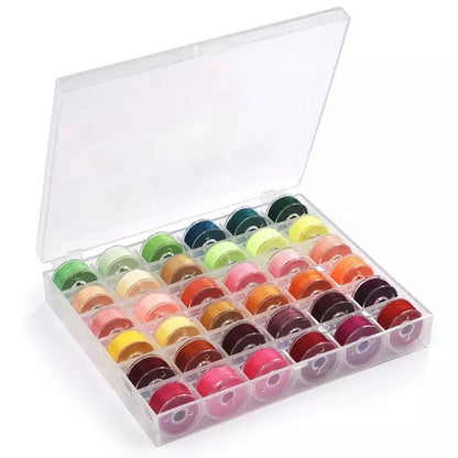 25/20 Colors Set Bobbin Thread Polyester Spools - Sewing Machine Bobbins with Storage Box for Embroidery and Sewing Accessories